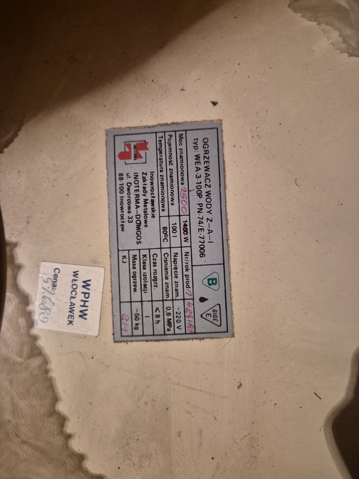 Bojler ogrzewacz wody 2500w 100l nowy