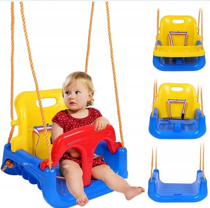 Huśtawka dla Dzieci Ogrodowa 3w1 Mocna do Domu Ogrodu Domowa na Linach