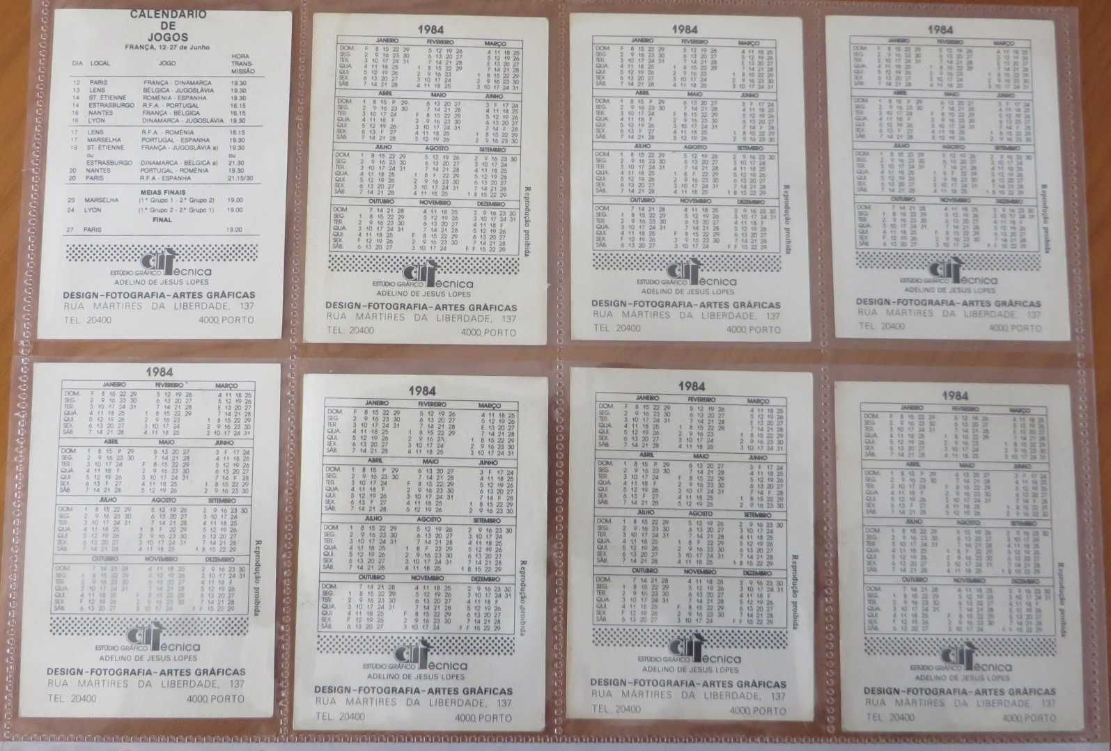 Calendários coleção, Futebol Caricaturas 1984