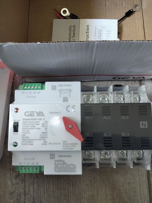 Автоматы ввода резерва разные GEYA 4-полюсний ATS W2R 4P 100A 400V ATS