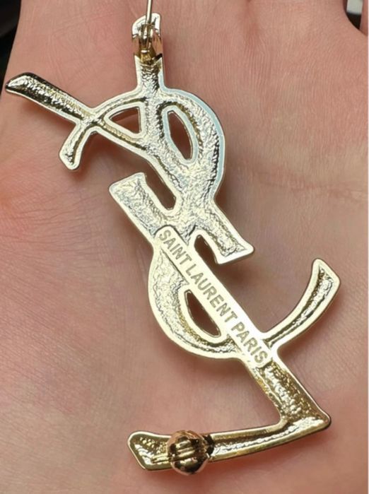 Broszka Zawieszka YSL złota  6,7 cm