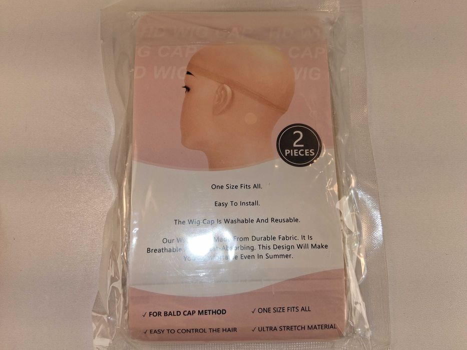 E077 Czepki Pod Perukę HD Wig Cap Nude Beżowy 2 Sztuki