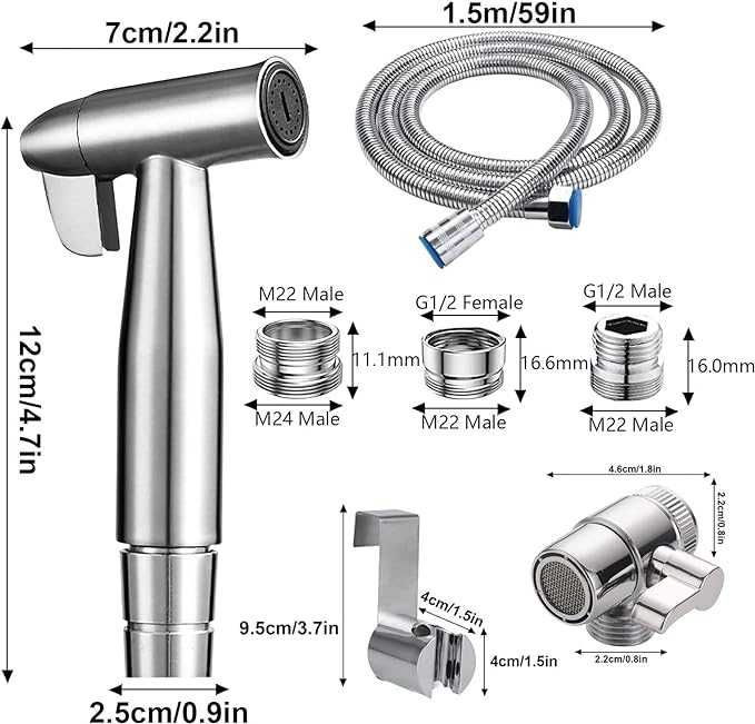 Bidet słuchawka prysznicowa ze stali nierdzewnej