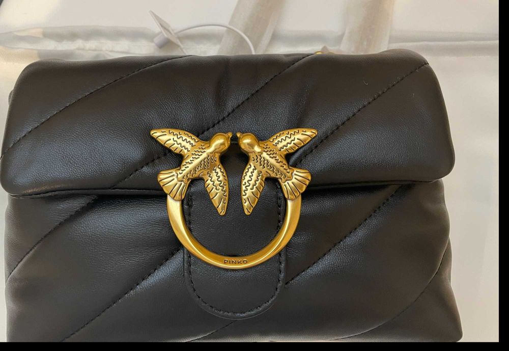 torebka pinko love mini puff złota