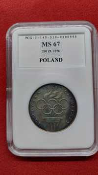 Srebrna moneta 200zł 1976 olimpiada