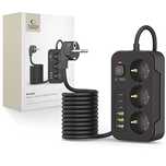 Tech-Protect Pc3X6 Power Socket 3 Usb & 3 Type-C & 3 Socket 200Cm Blac