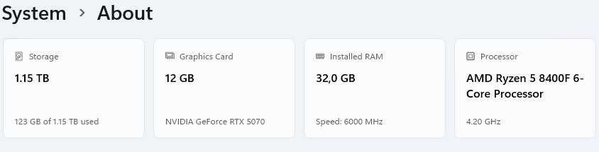 ПК Ryzen 8400F/B650M/32GB DDR5/RTX5070/1TB+240GB SSD/850W