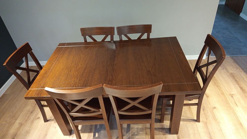 Stół drewniany + 6 krzeseł