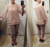 marynarka pudrowy róż r. 36 h&m i spodnie xs