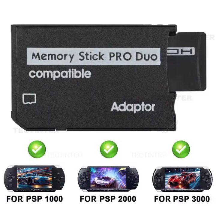 Karta pamięci MicroSD 64gb z adapterem ms do konsoli Sony PSP cfw gry