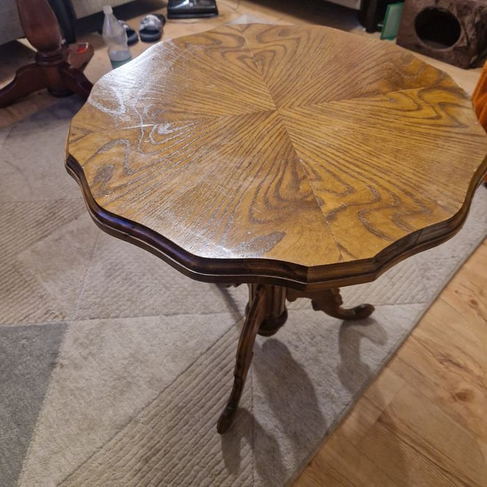 Stolik okrągły kawowy vintage prl