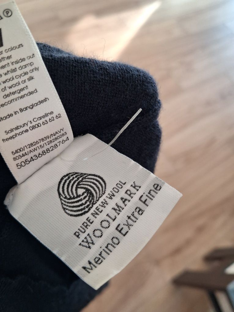 TU kardigan welniany granatowy merino 100% S