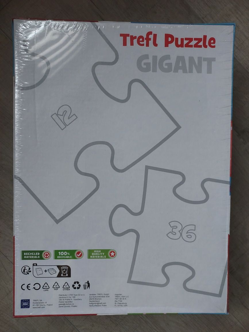 Nowe puzzle gigant Świnka Peppa + kolorowanka 2+