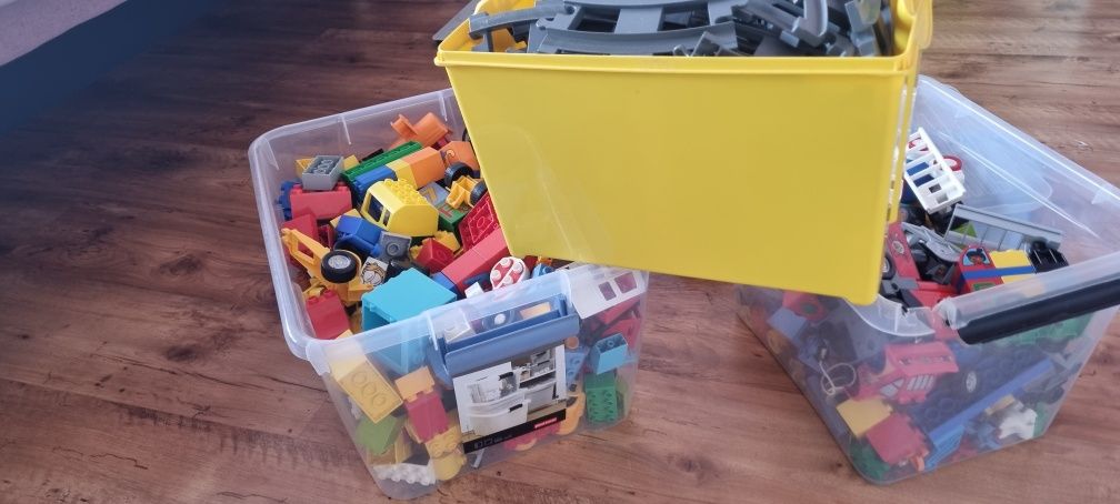 Zestaw klocków Dla Dzieci KIocki Lego Duplo 10kg + Pojemniki + Tory +