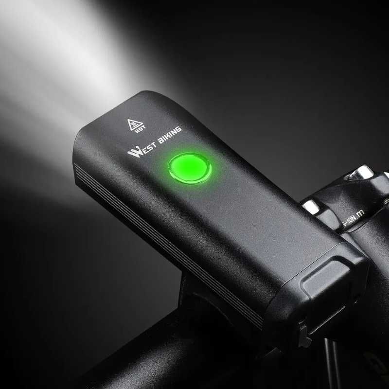 Lampka Rowerowa Przód Mocne Światło - 18650mAh 400lm 3T - West Biking