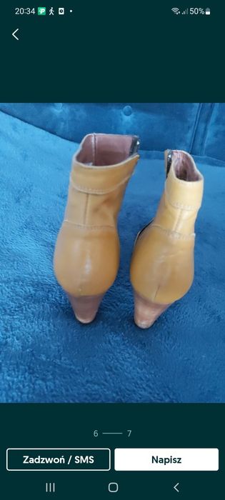 Buty damskie roz.39 Skóra.musztardowe