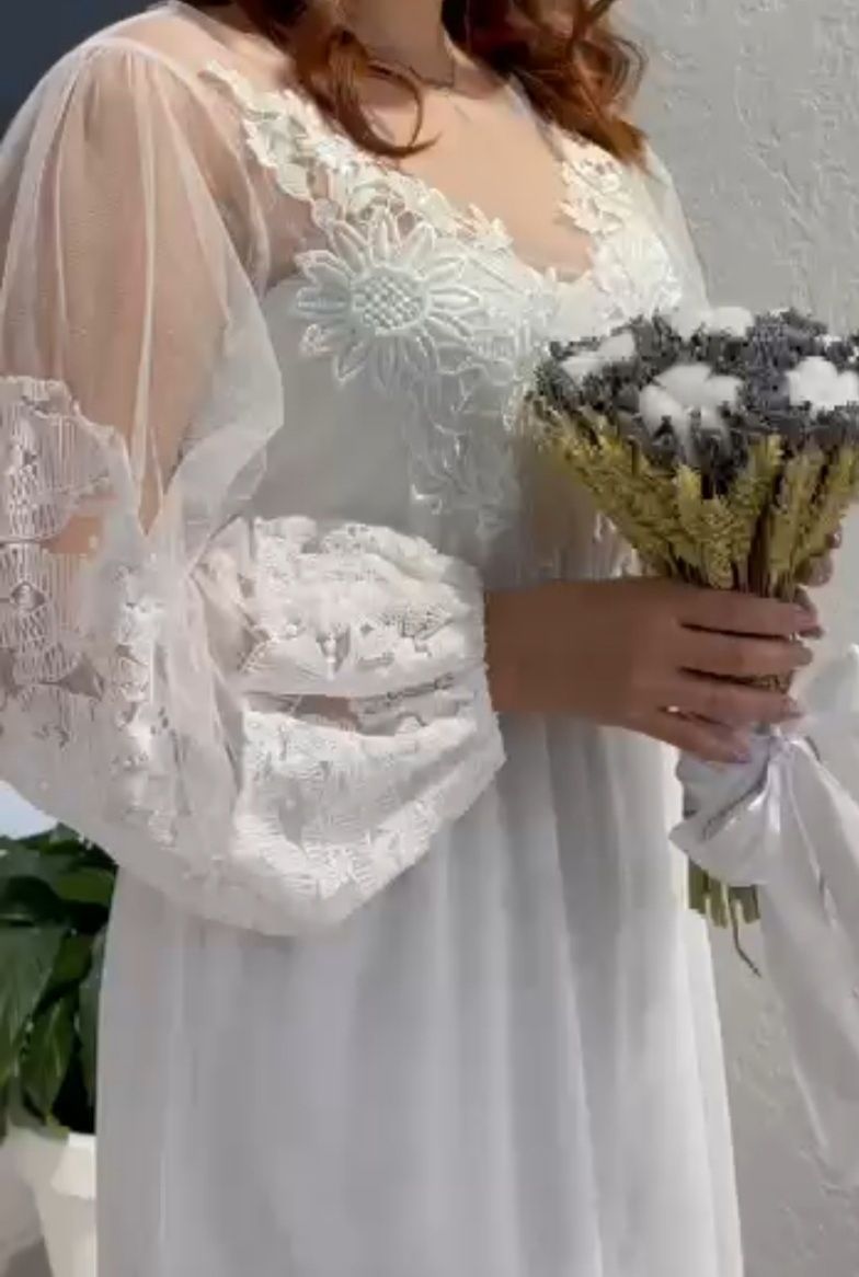 Свадебное, вечернее, белое платье
