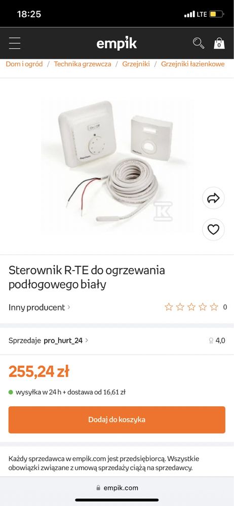 Sterownik r-te do ogrzewania podłogowego termostat