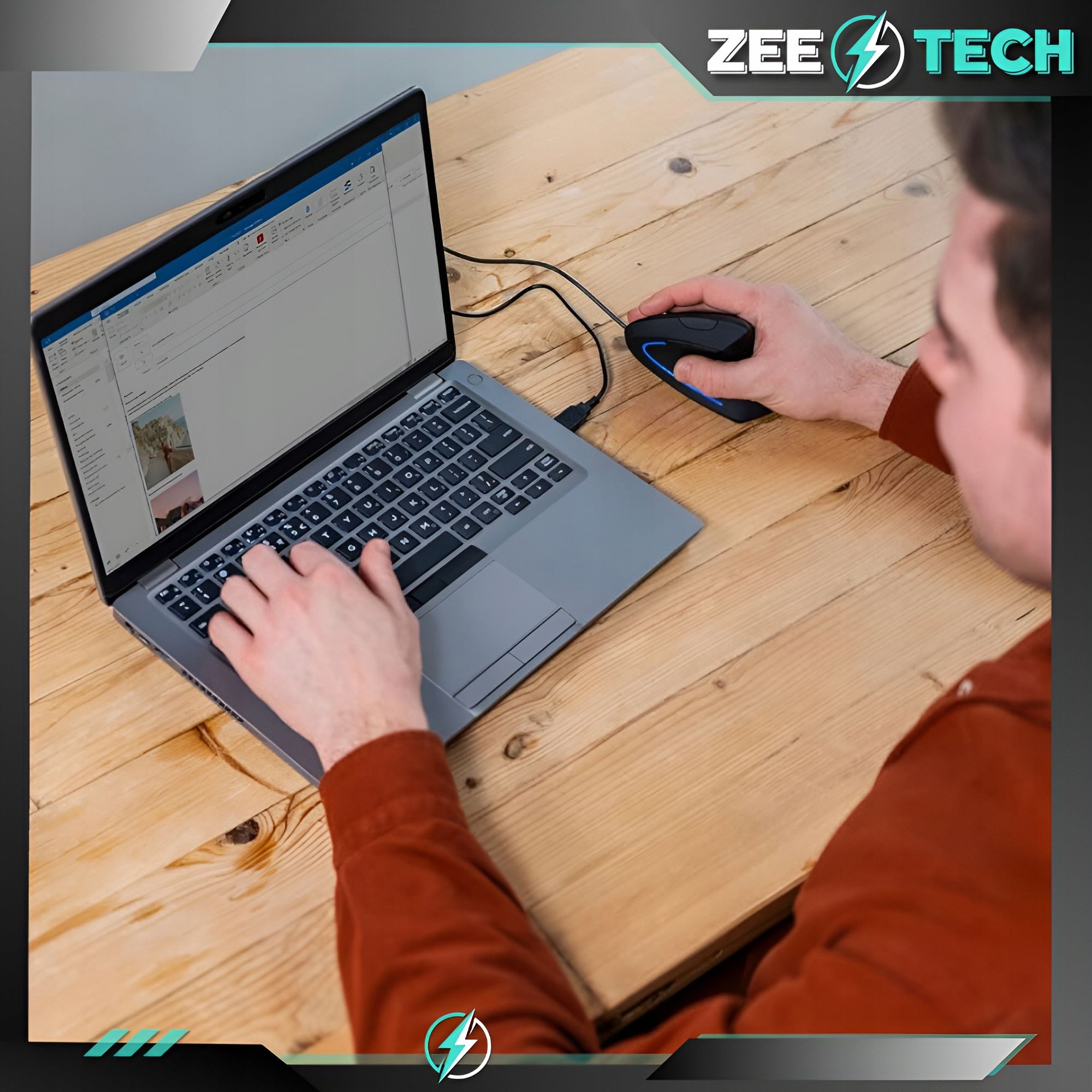 Myszka Pionowa Przewodowa Usb Wertykalna Cicha Do Komputera Laptopa