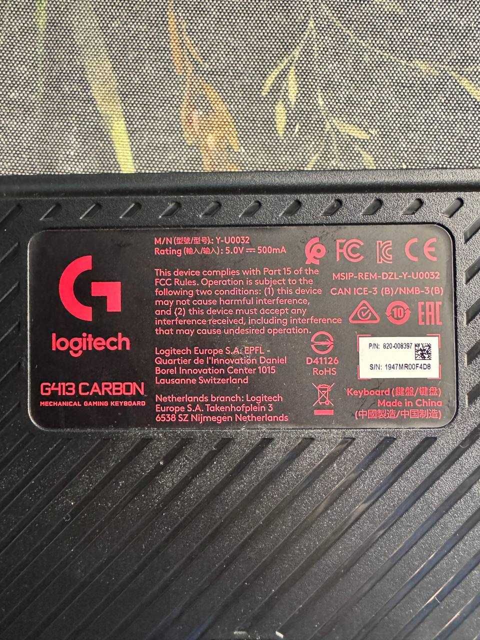 Клавіатура дротова Logitech G413 Carbon Mechanical Gaming