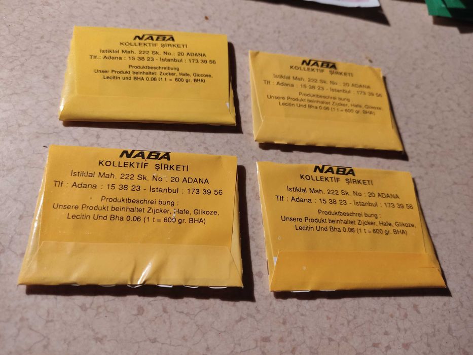 Gumy do żucia Turtles Wojownicze Żółwie Ninja 4szt.Lata 90