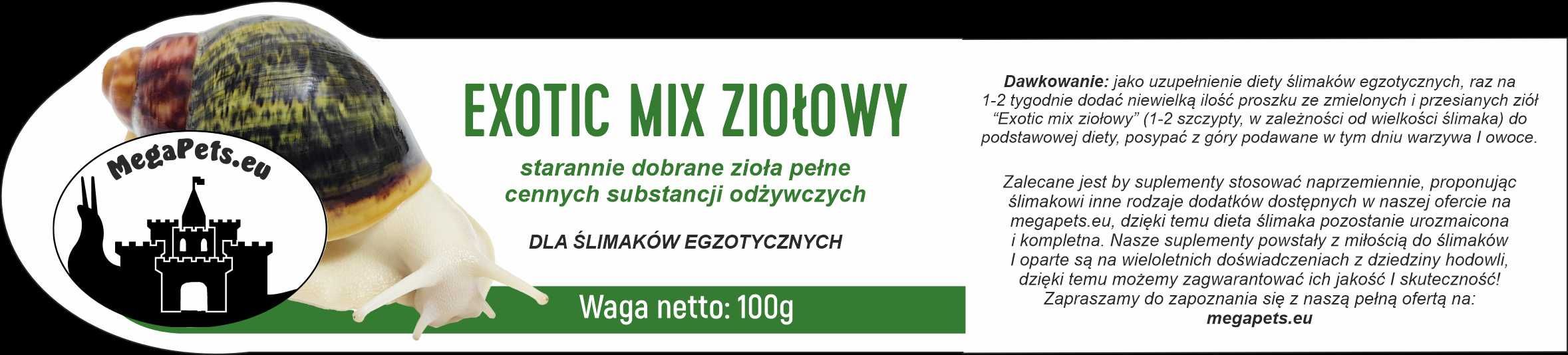 Exotic mix ziołowy Ślimak Achatina Lissachatina Archachatina Suplement