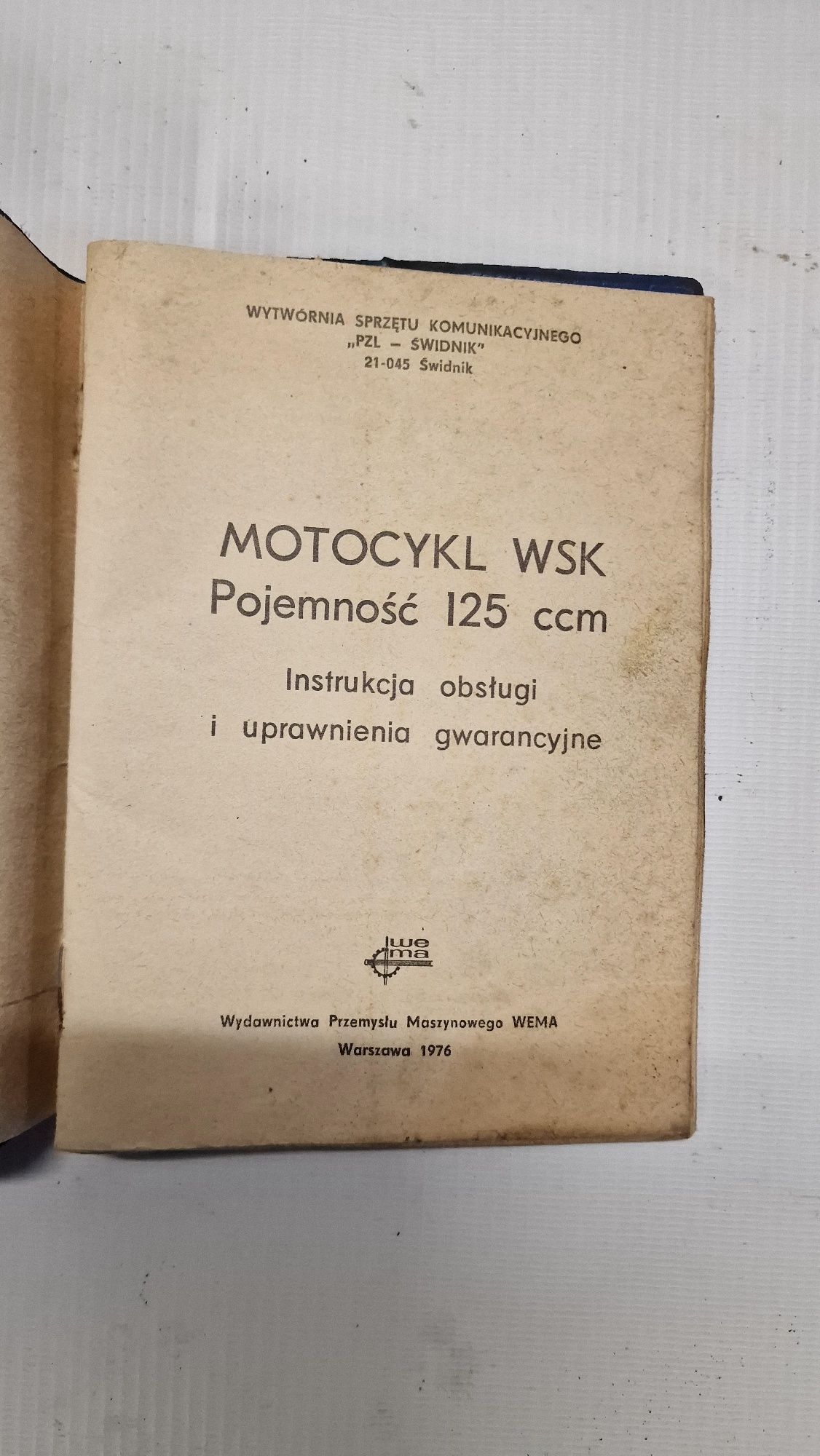 Instrukcja obsługi WSK BĄK 125