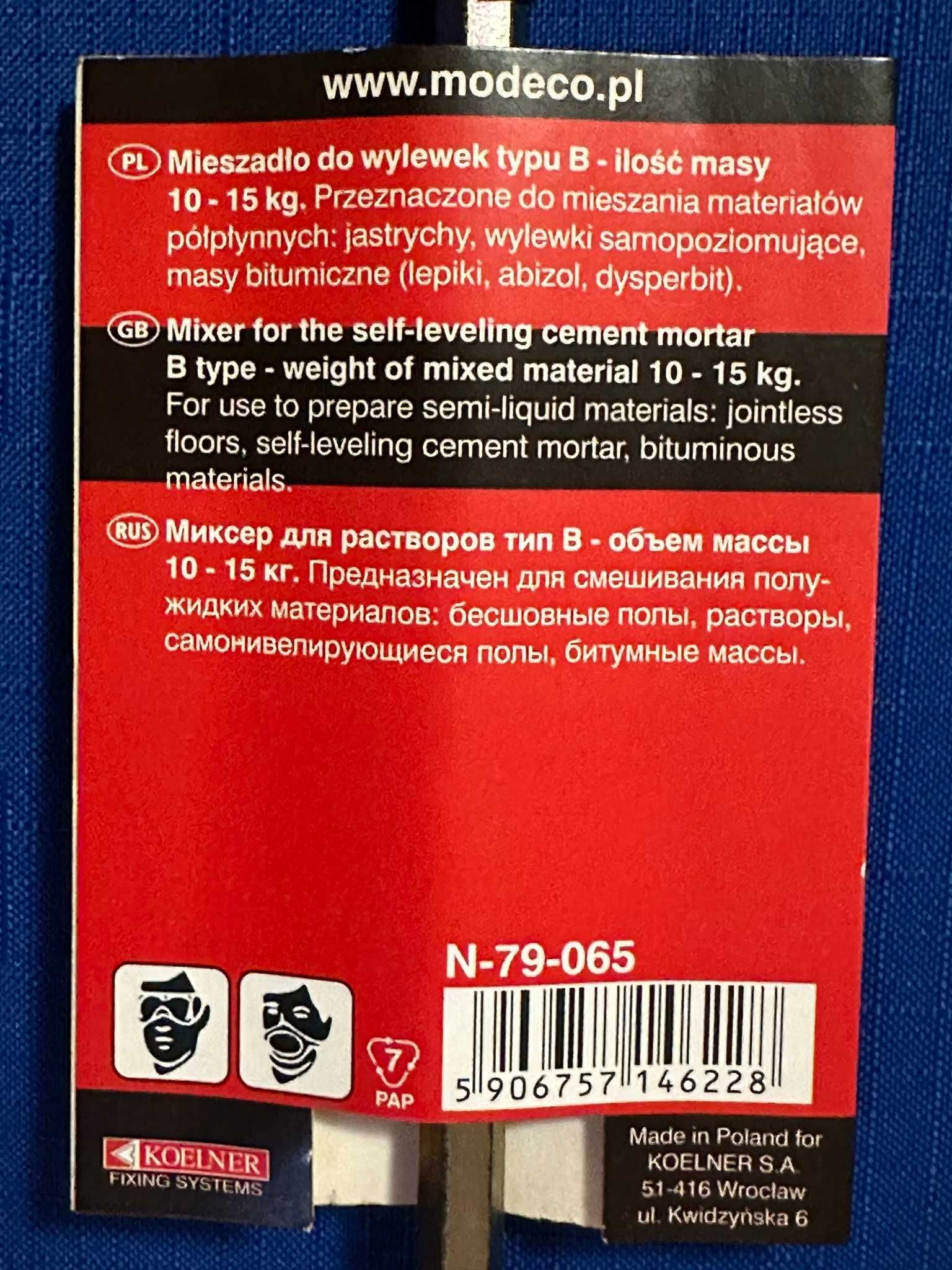 Koelner Expert Modeco Mieszadło B2 8 mm do wylewek farb kleju