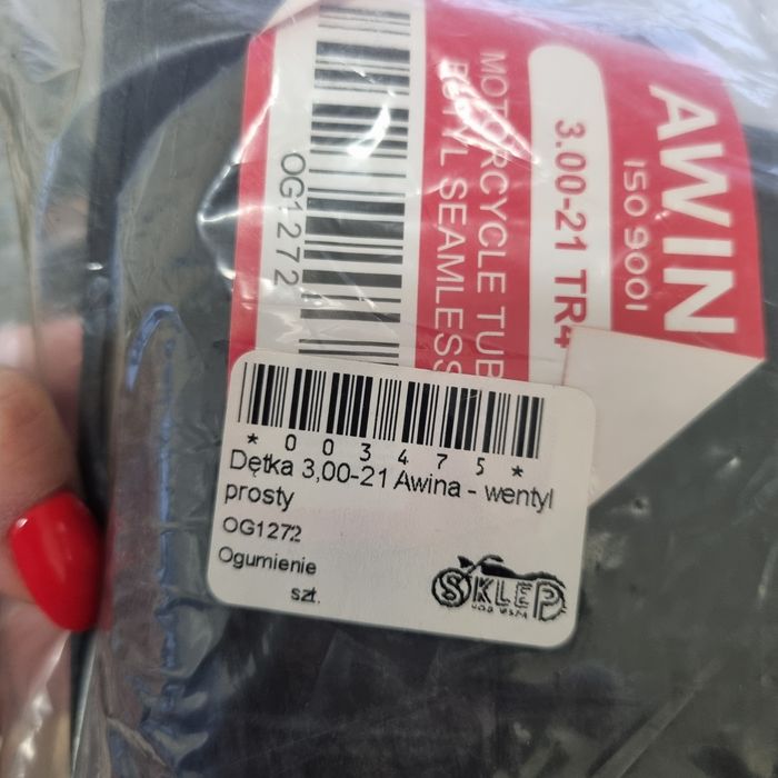 Dętka cross 3,00-21 Awina wentyl prosty