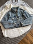 Джинсова куртка zara голуба блакитна синя