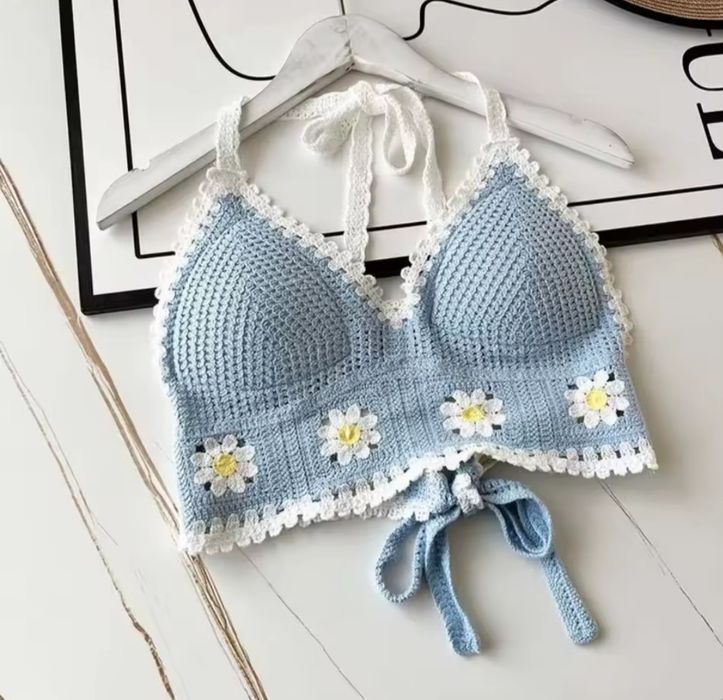 Трикотажний мереживний топ