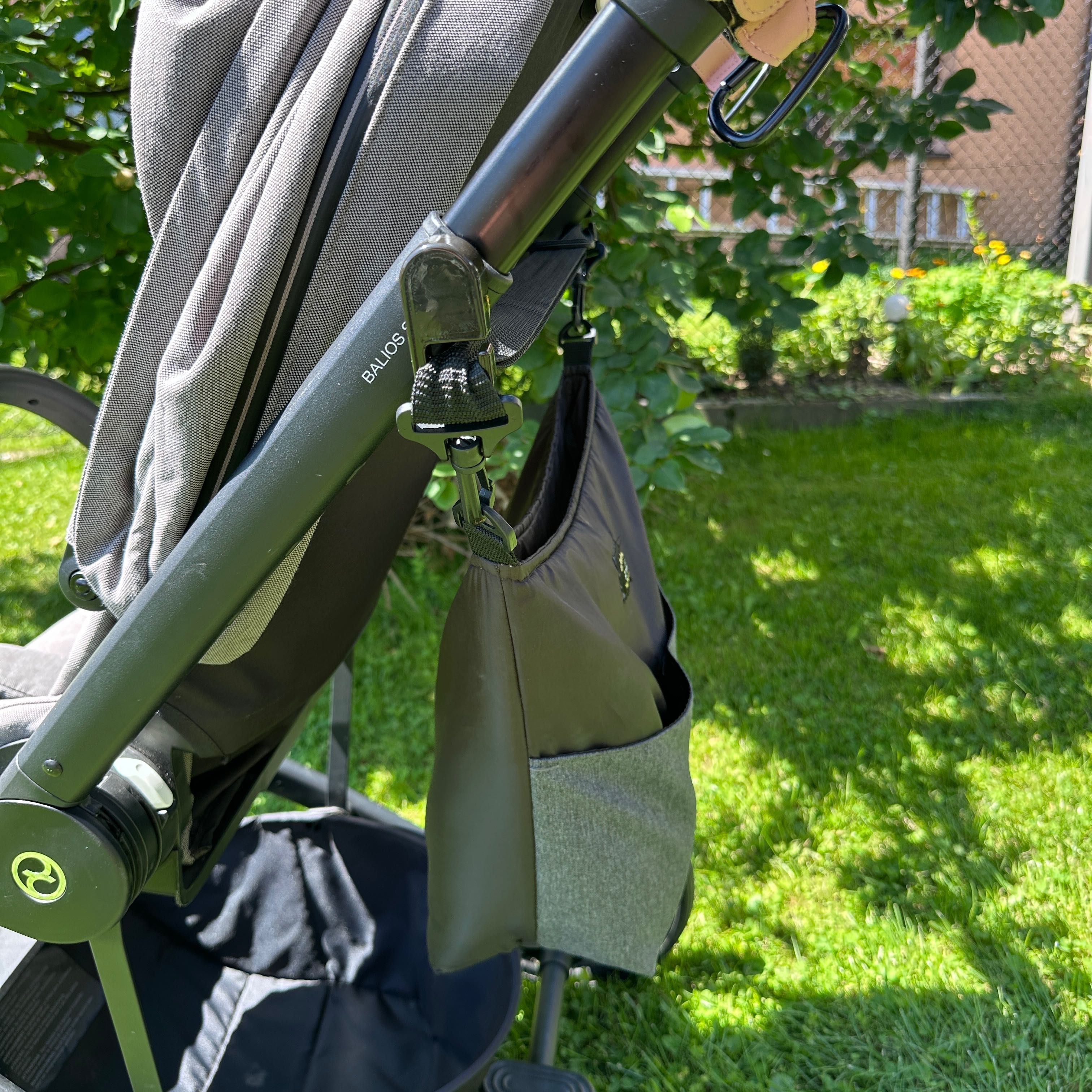 Uchwyty haczyki na torbę do wózka Cybex Coya Priam POŁYSK z BLOKADĄ