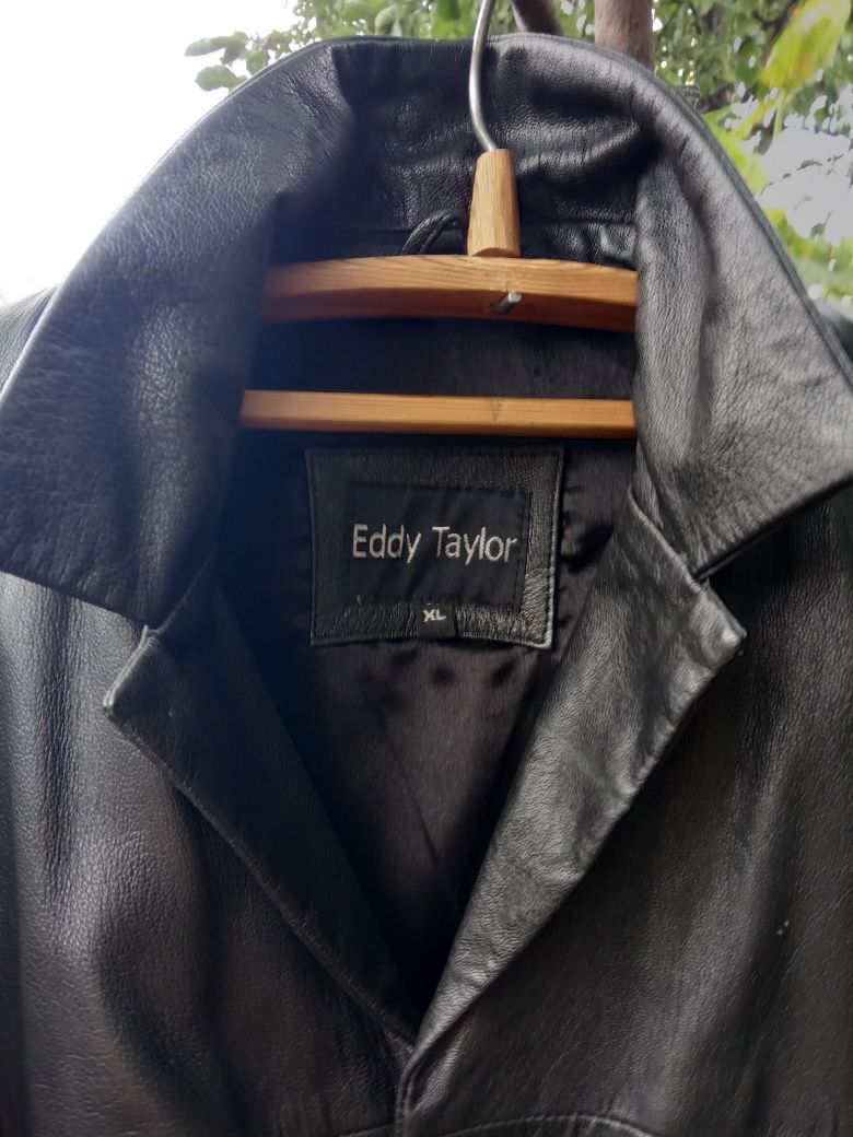 Кожаная теплая мужская куртка Eddy Taylor кожанка ветровка косуха XL