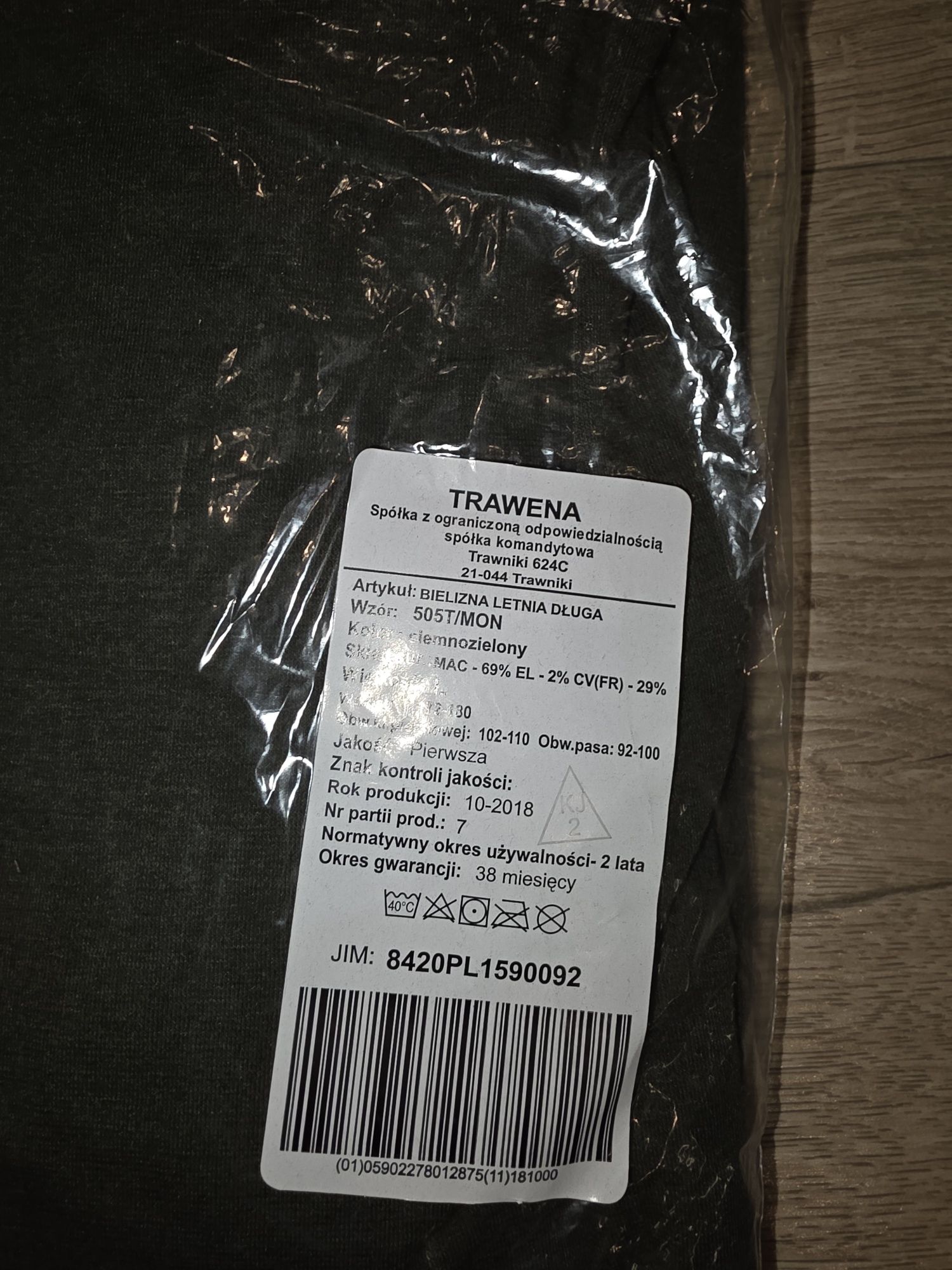 Nowa wojskowa bielizna letnia długa wzór 505T/MON MON L oryginał