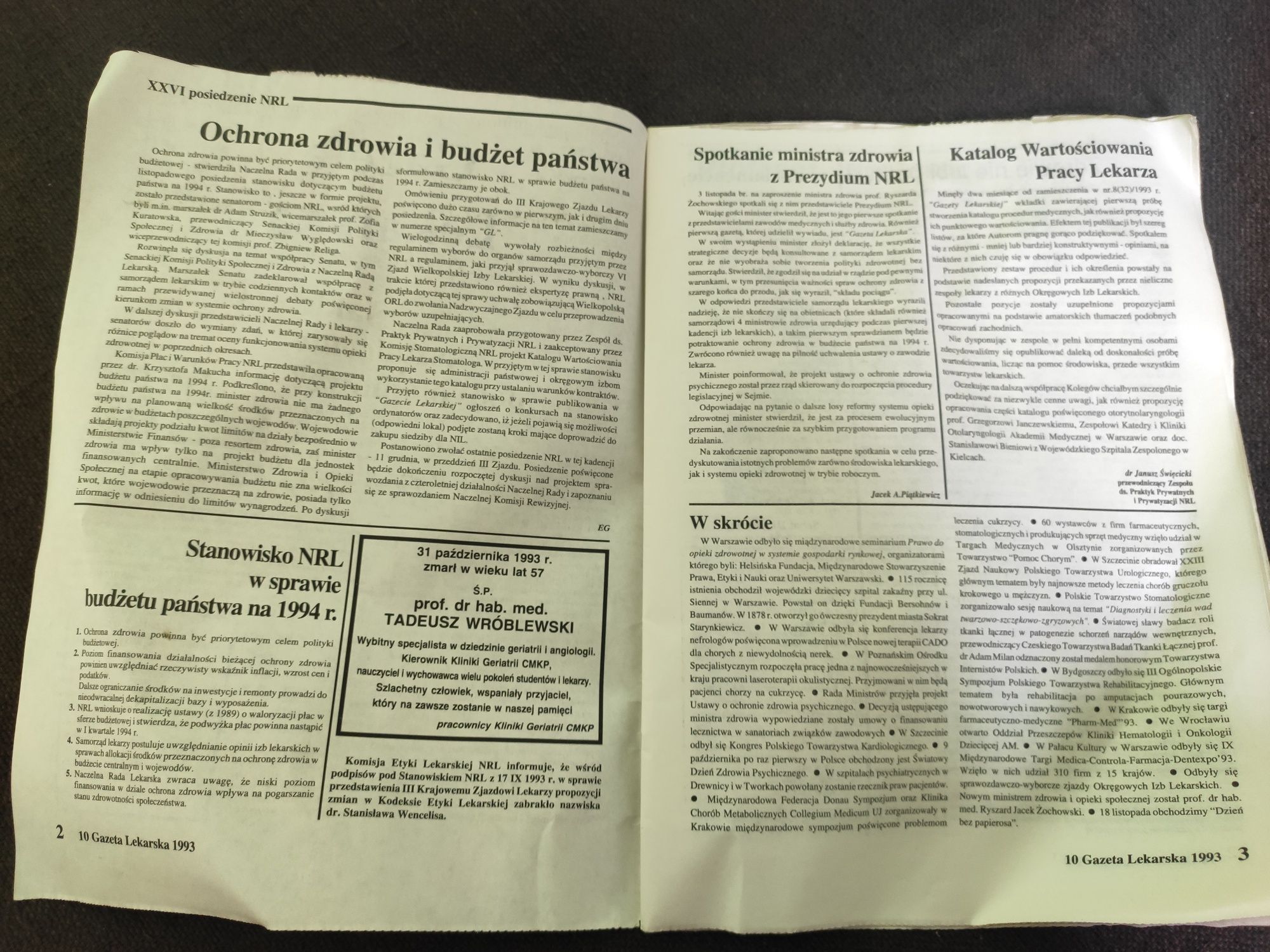 Gazeta Lekarska listopad 1993 r. dla kolekcjonerów