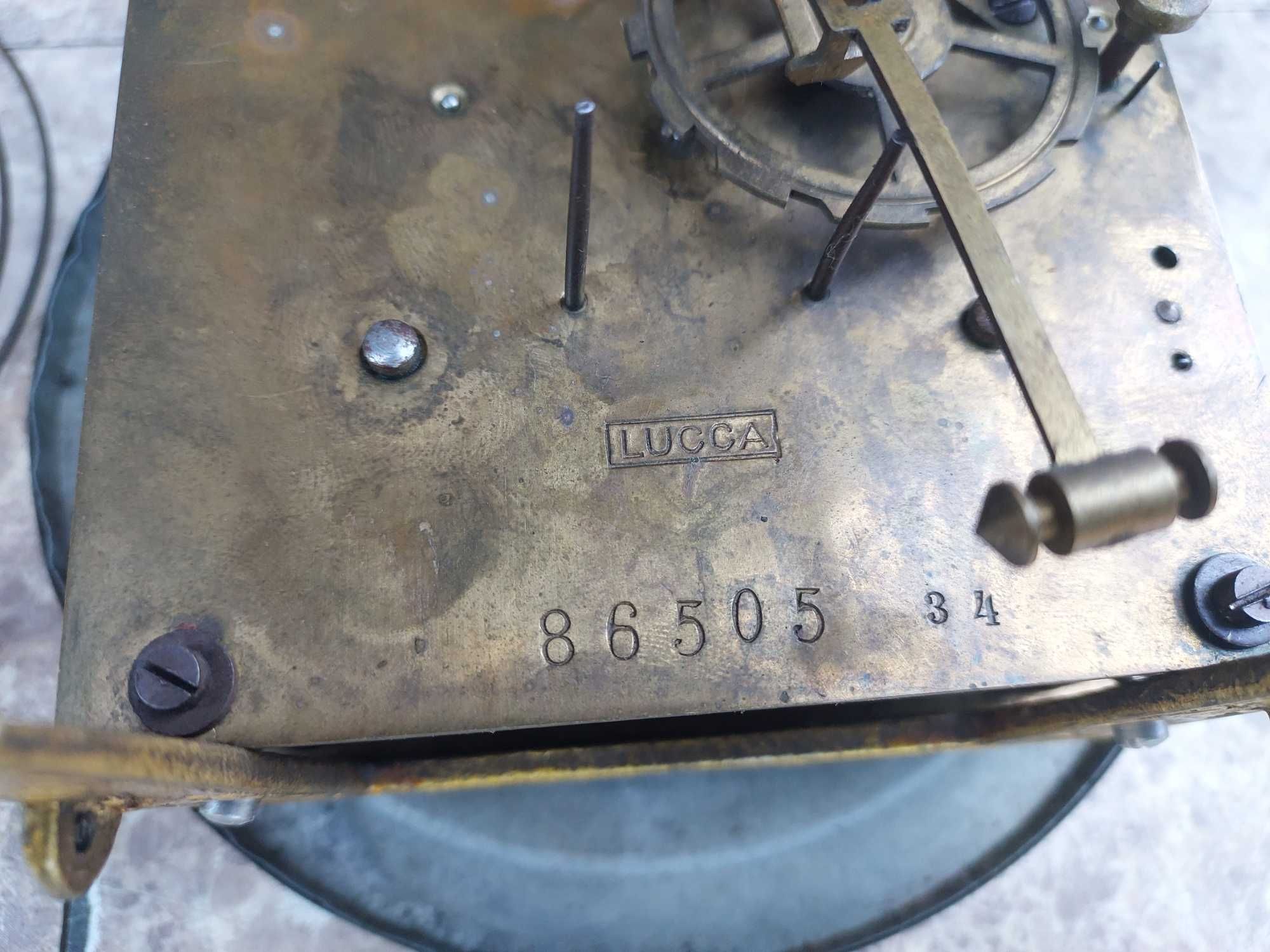 135 Zestaw mechanizm zegara Lucca pełna płyta tarcza 15cm Adolf Hummel