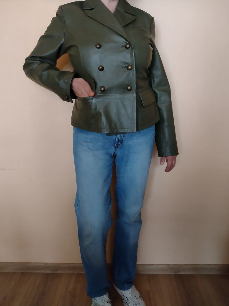 Kurtka skórzana damska George 100% skóra | khaki | r. 42