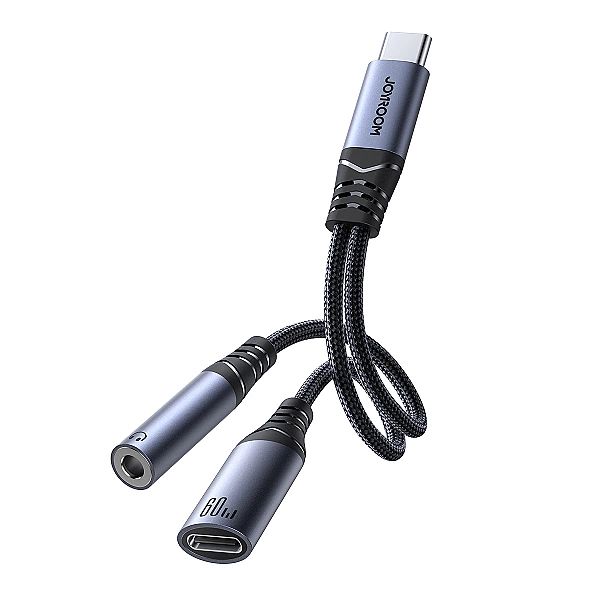 Adapter DAC 2w1 Joyroom SY-C02 USB-C do USB-C / mini jack 3.5 mm - cza