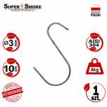 Hak Wędzarniczy Super Smoke typu "S" do wędlin 3mm 10cm Standard