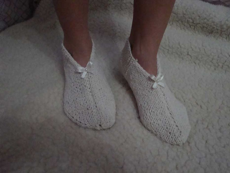 Handmade домашние тапочки следки носки шерстяные, ручная работа винтаж