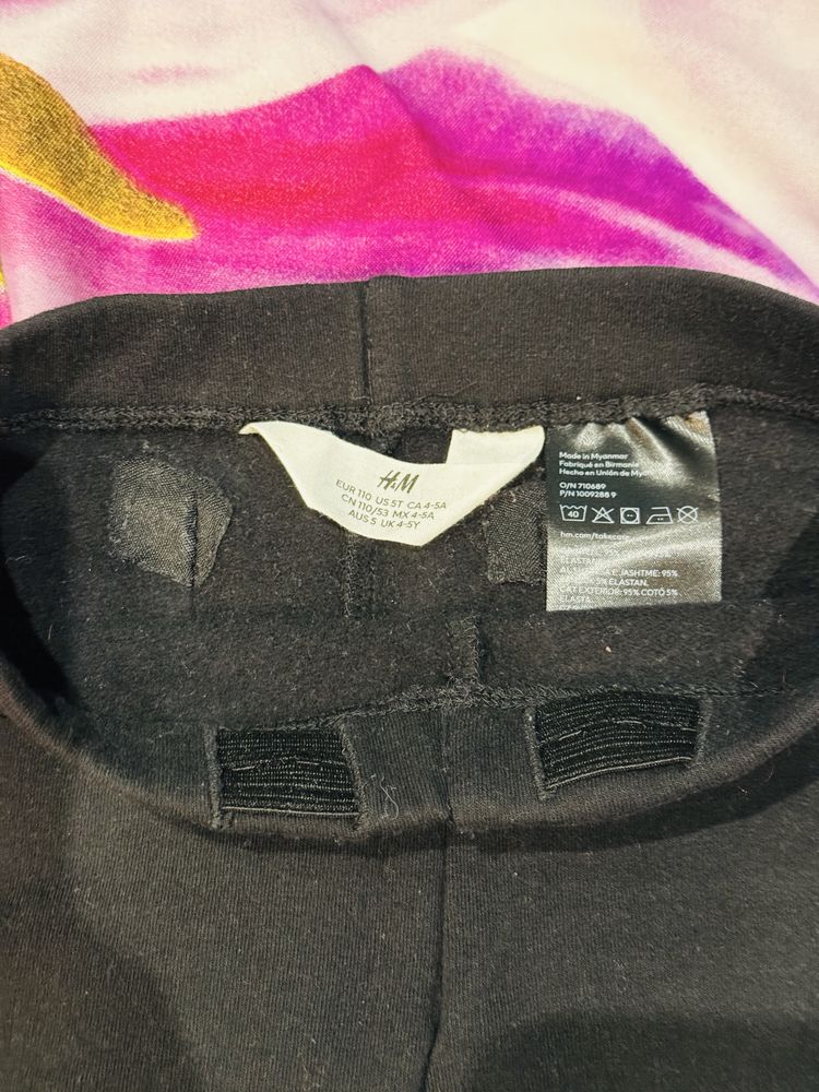 Czarne leginsy dziewczęce H&M 110