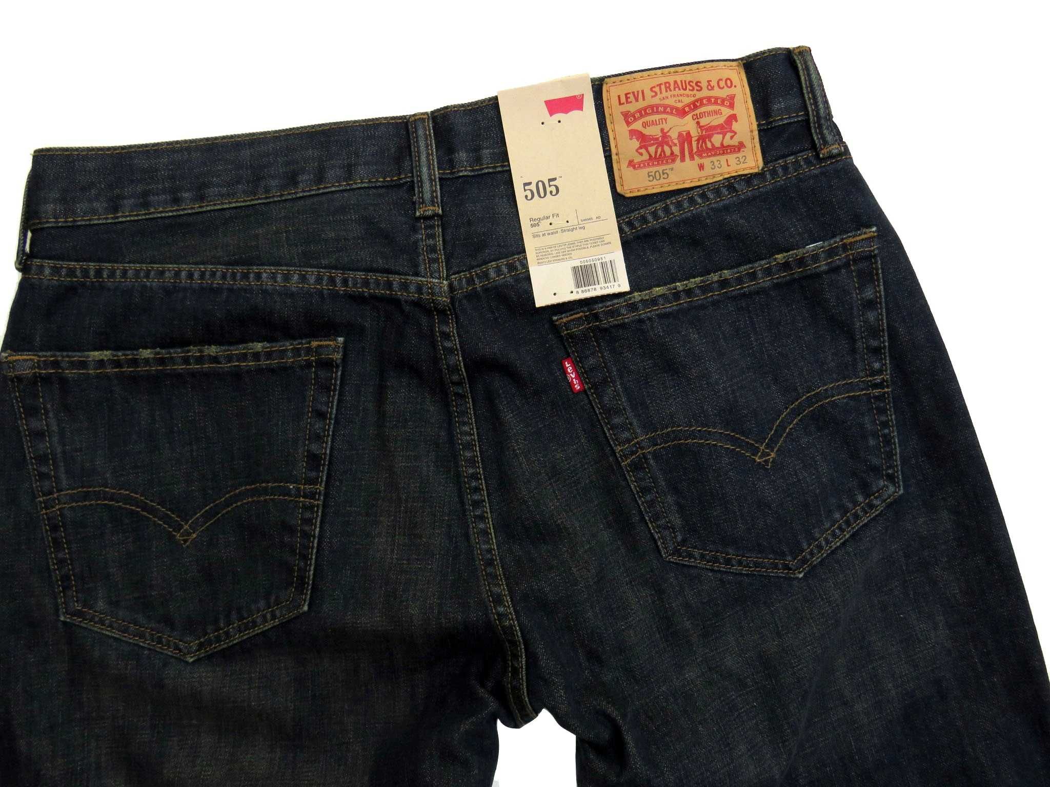 Levi's 505 Regular LEVIS Oryginalne Spodnie Jeansy W33 L32 33/32