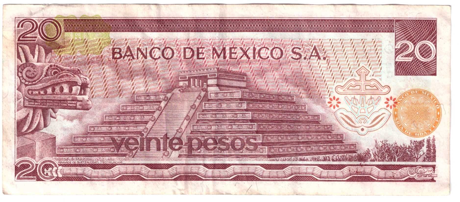 Meksyk, banknot 20 peso 1976 - st. -3