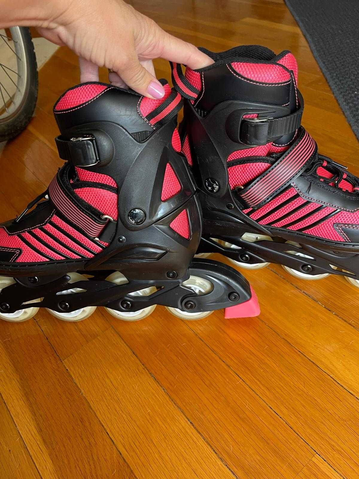 Patins Mítical INLINE - Tamanho 35 - 38  + Proteções tamanho S