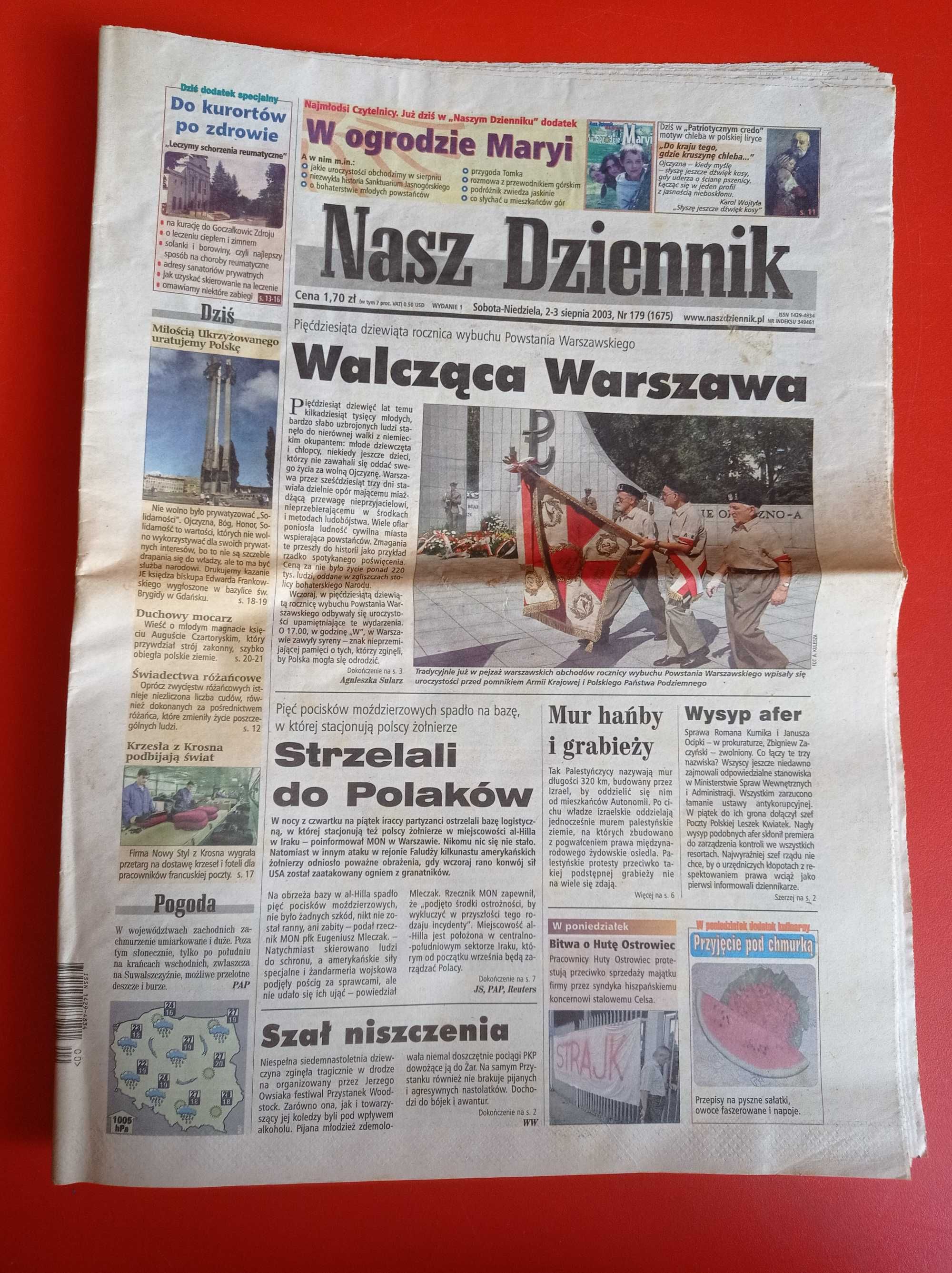 Nasz Dziennik, nr 179/2003, 2-3 sierpnia 2003