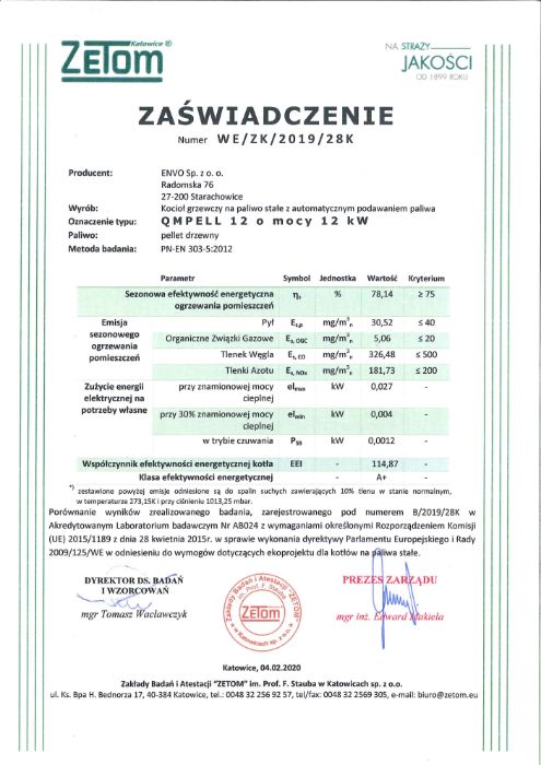 Kocioł, piec na pelet PEREKO QmPell EVO 12 kW - zapalarka