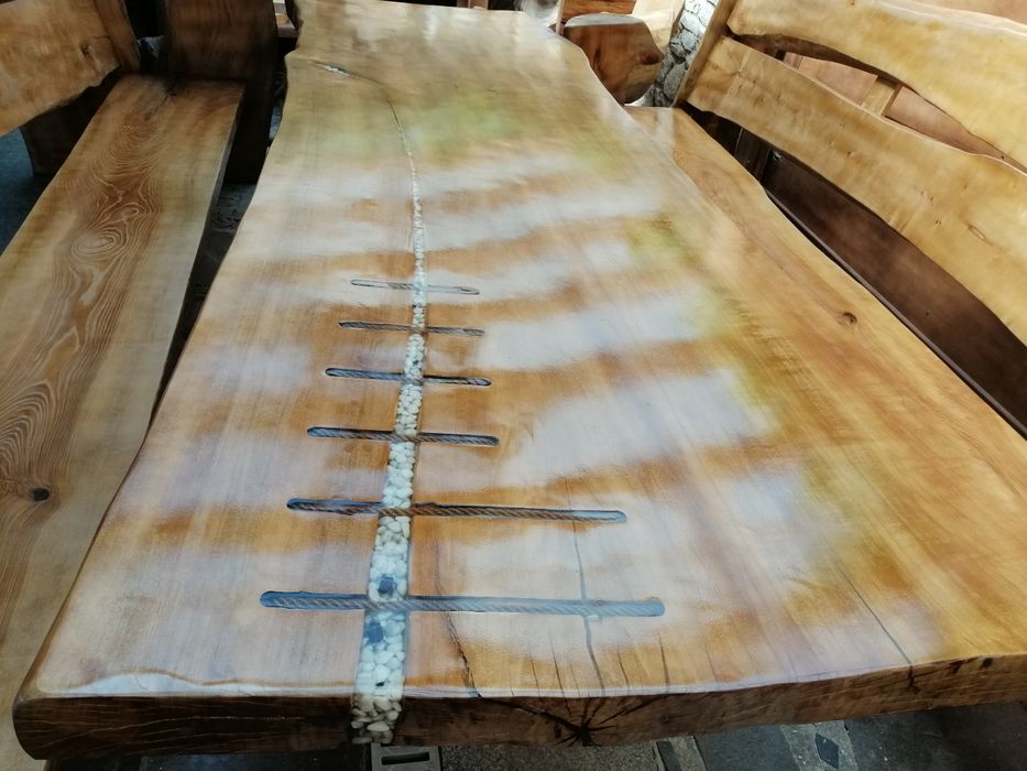 Meble ogrodowe 360x120 dębowe jesionowe