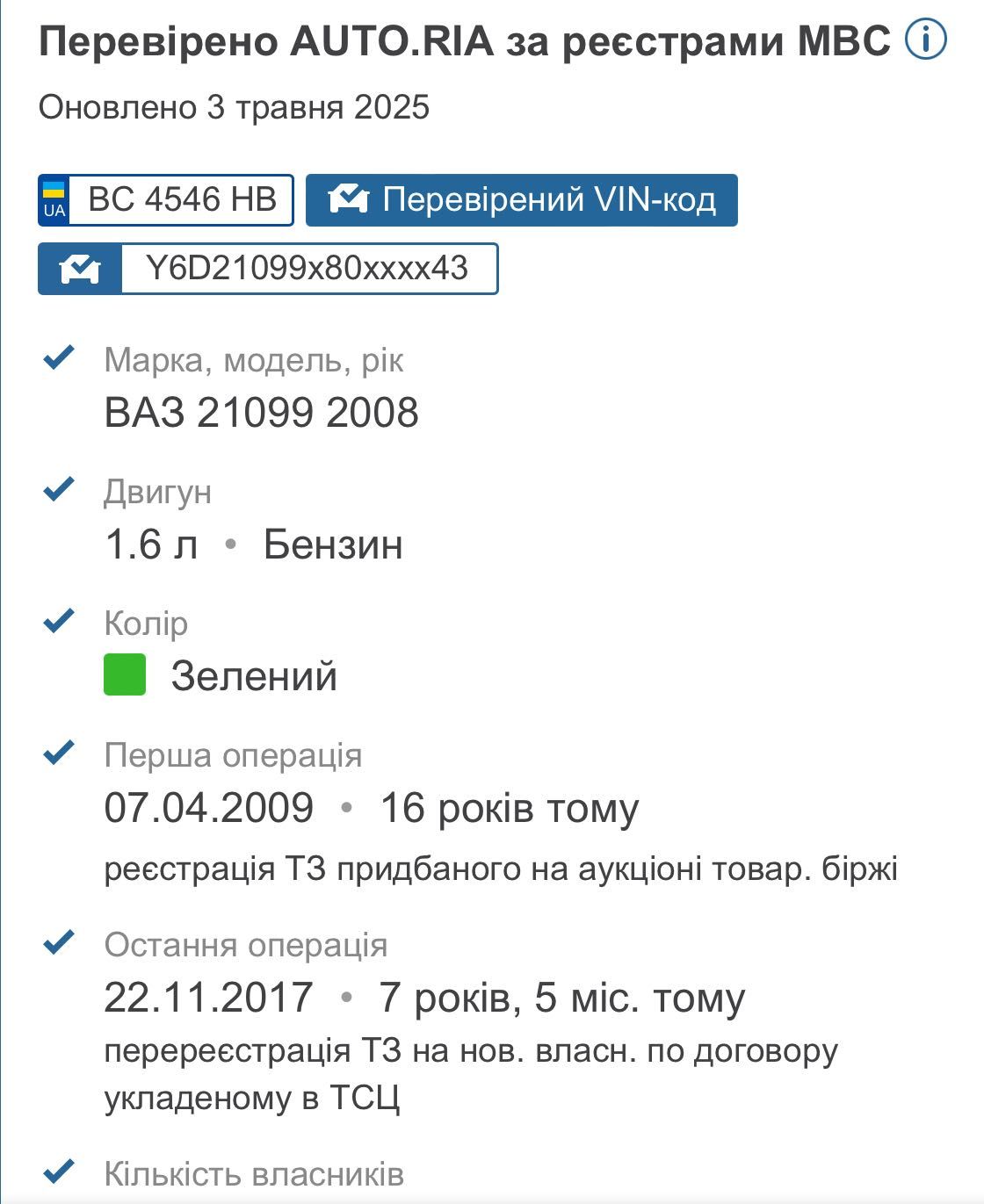 Ваз 21099 -2008рік не потребує вкладень