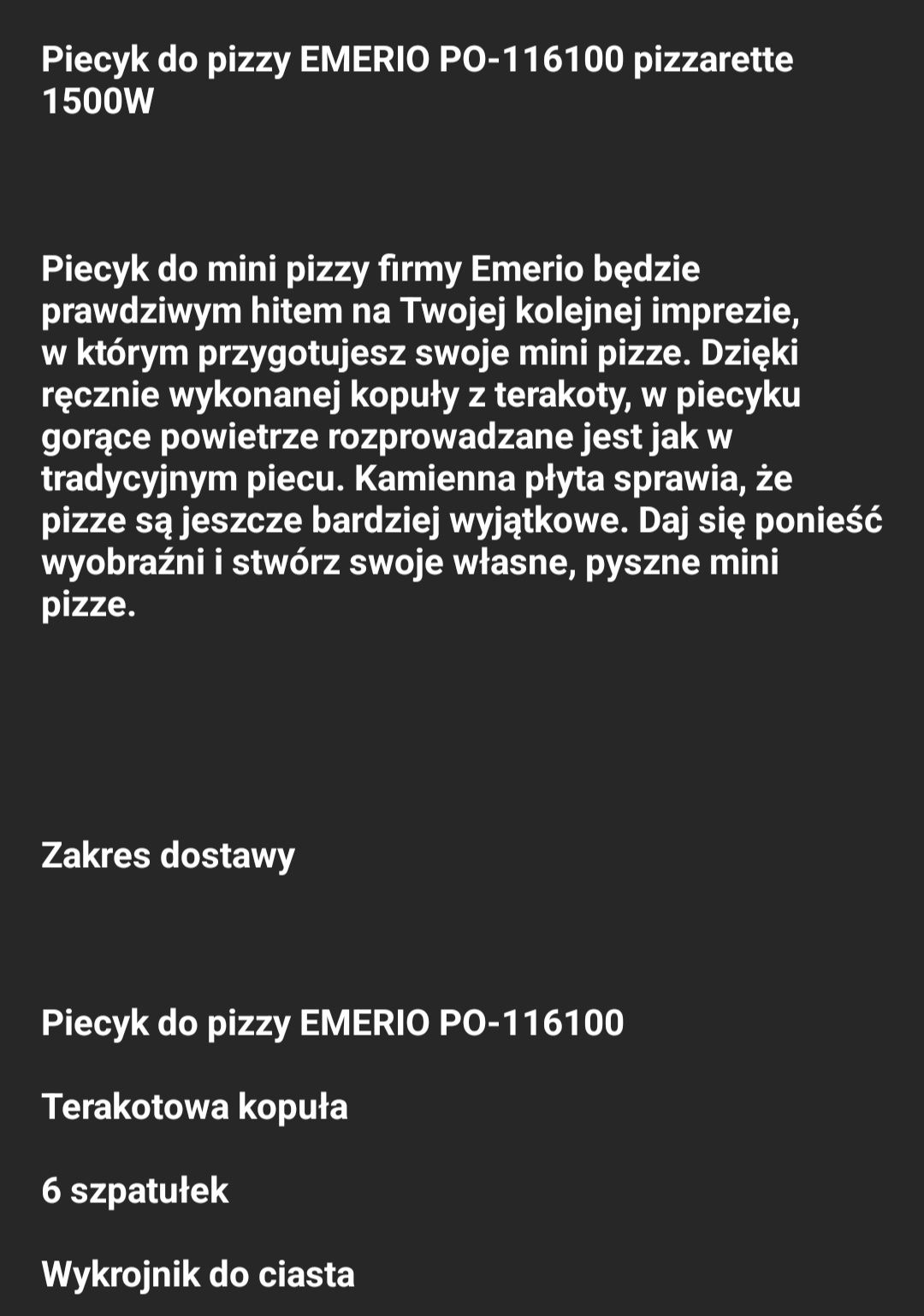 Piec do pizzy mini