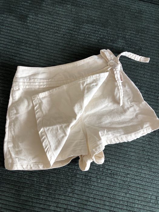 Шорты-юбка белые деним джинсовые zara Xs-S